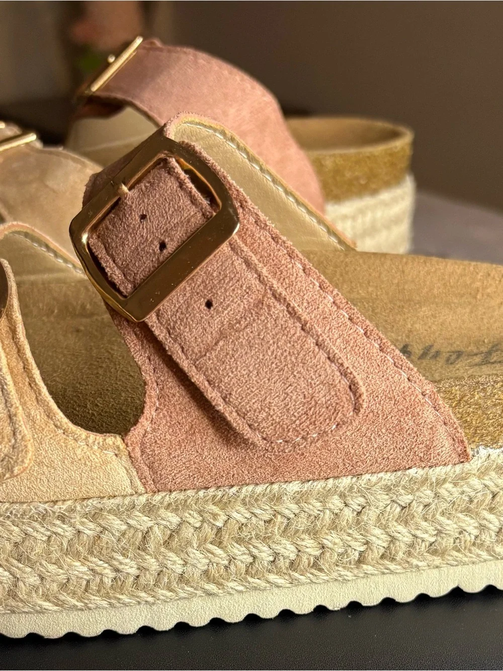 Fly-for Two Tone Espadrille Platform Sandals Blush Beige / EU 36 / US 6
